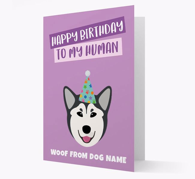 Personalized 'Happy Birthday To My Human' Card with {breedCommonName} Icon